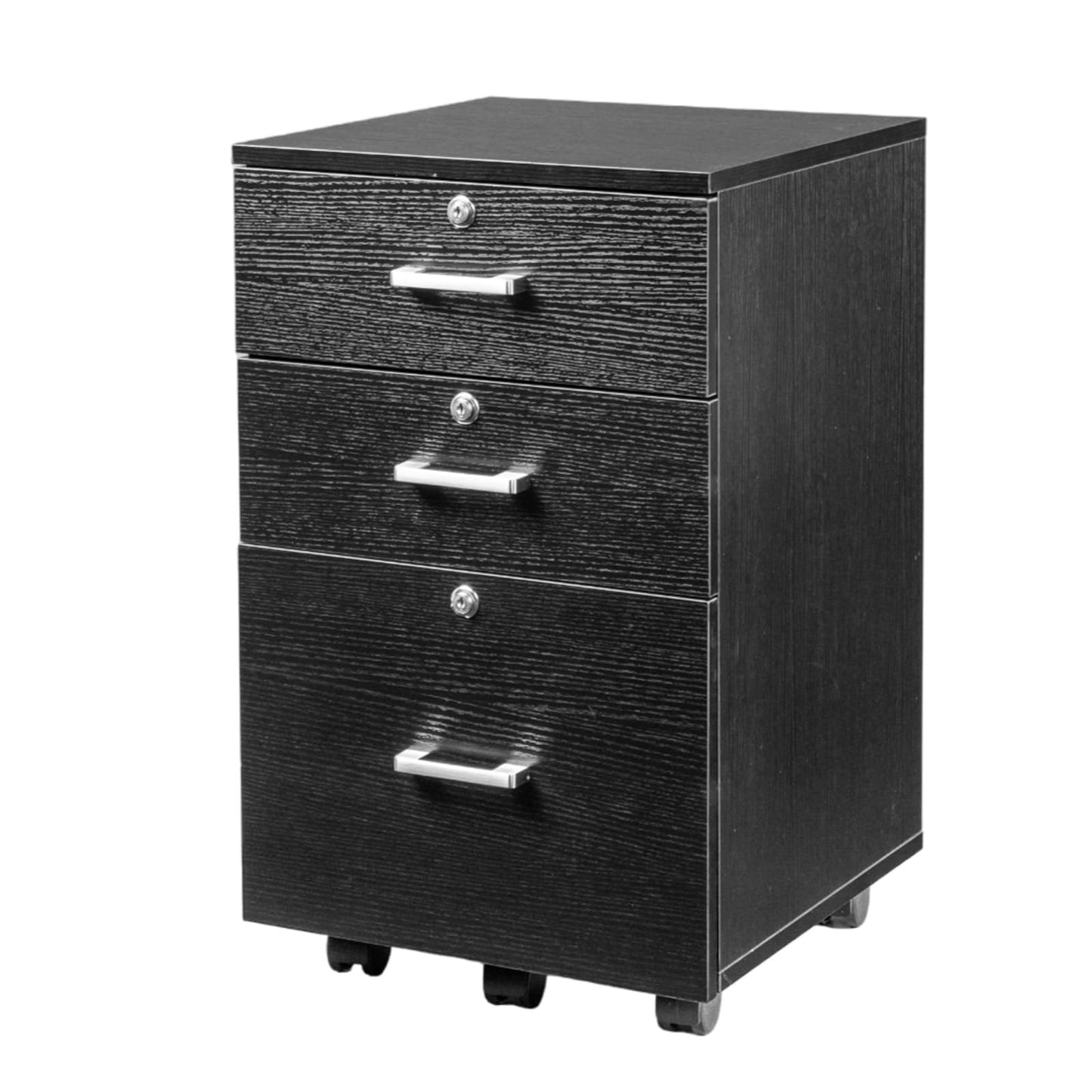 VINGLI 2 Drawer File Cabinet with Lock, Wood Rustic Gray Filing Cabinet