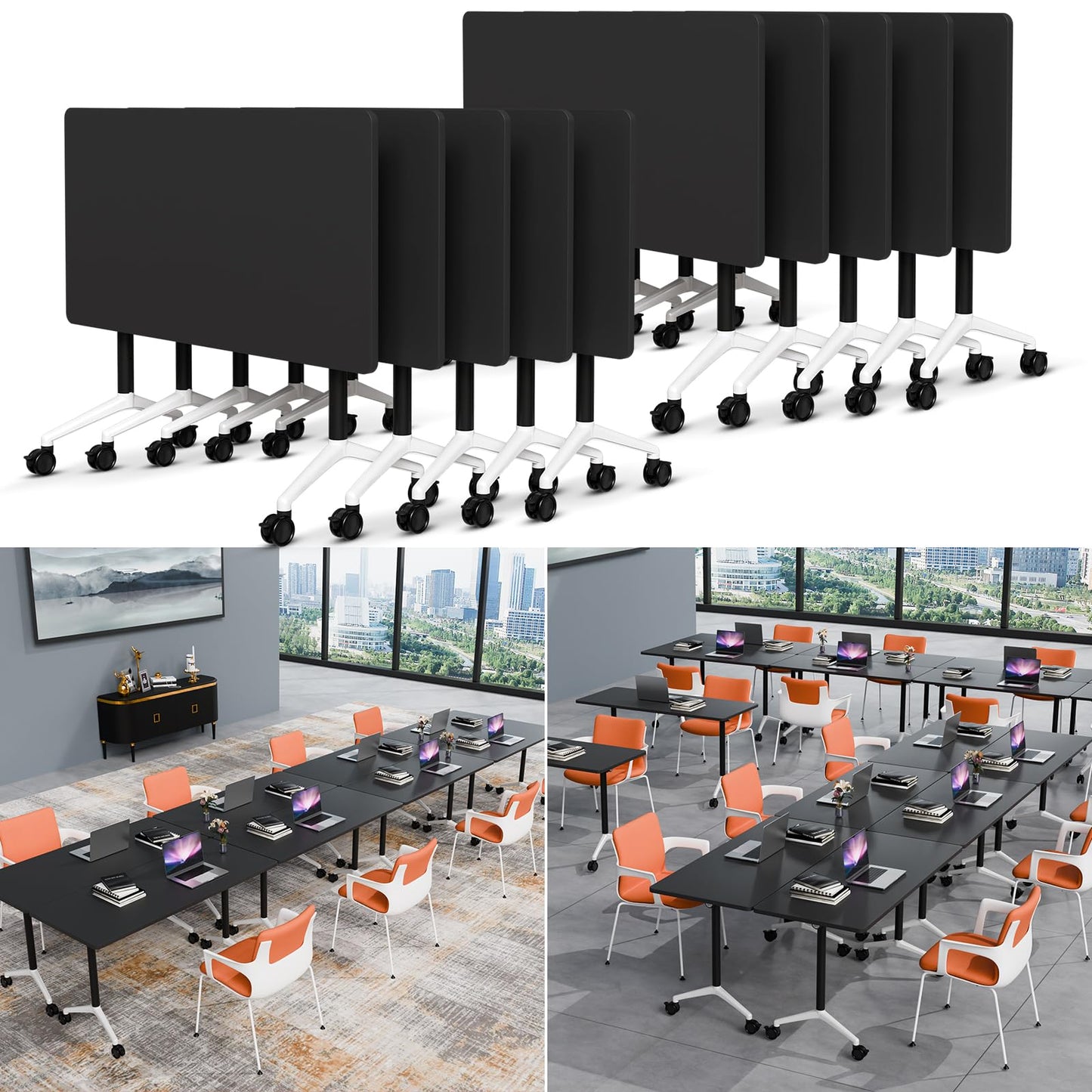 Folding Conference Table Modern Large Mobile Meeting