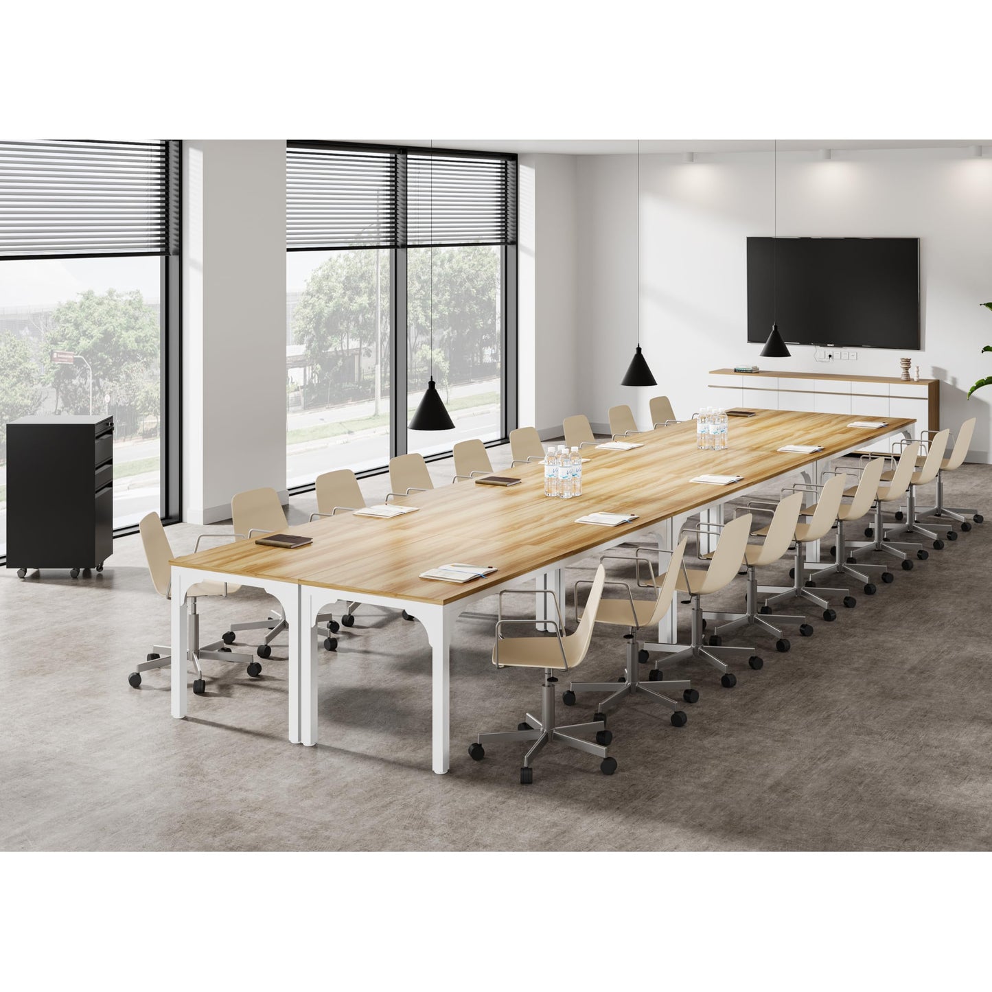 13FT Conference Table, Super Sturdy Large Rectangle Meeting Seminar Table