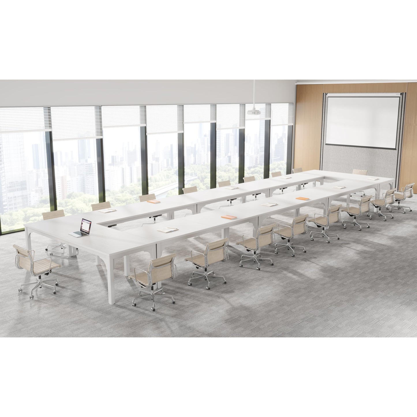 13FT Conference Table, Super Sturdy Large Rectangle Meeting Seminar Table
