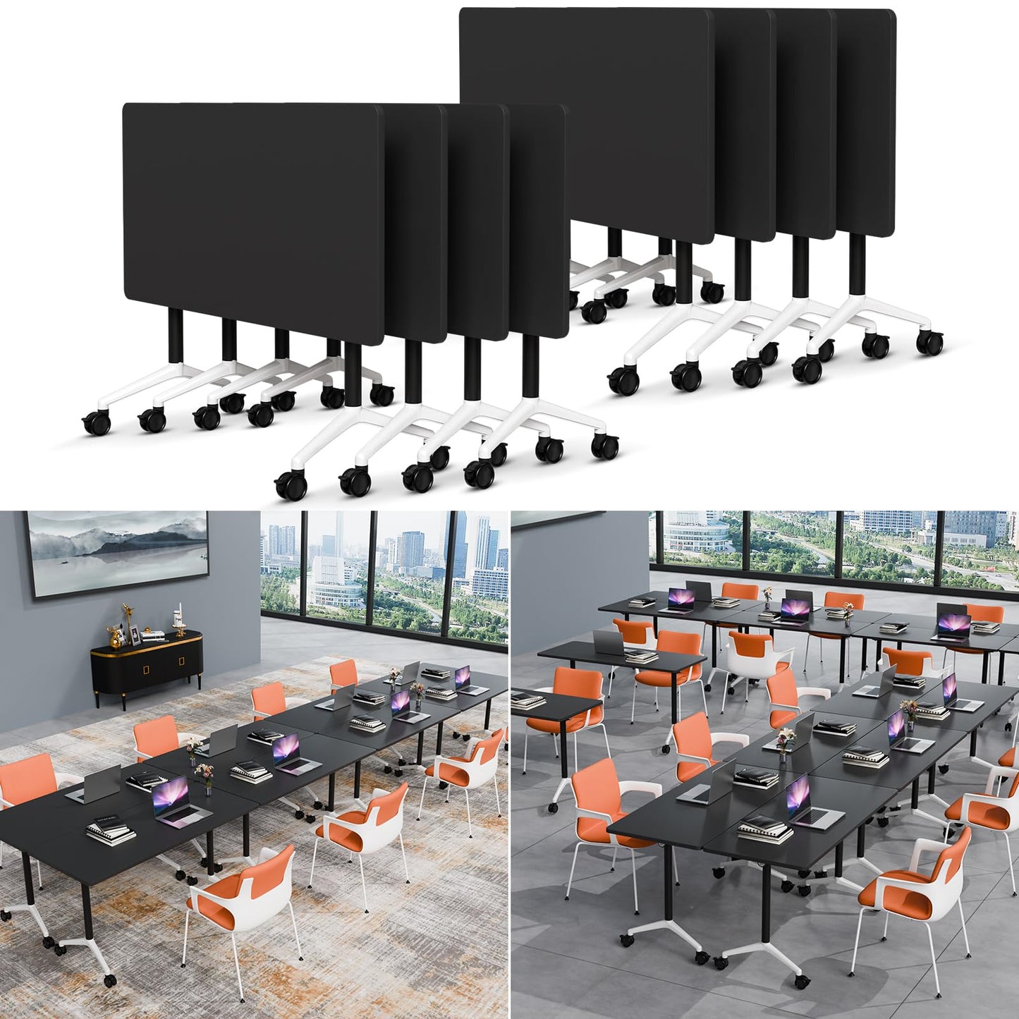 Folding Conference Table Modern Large Mobile Meeting