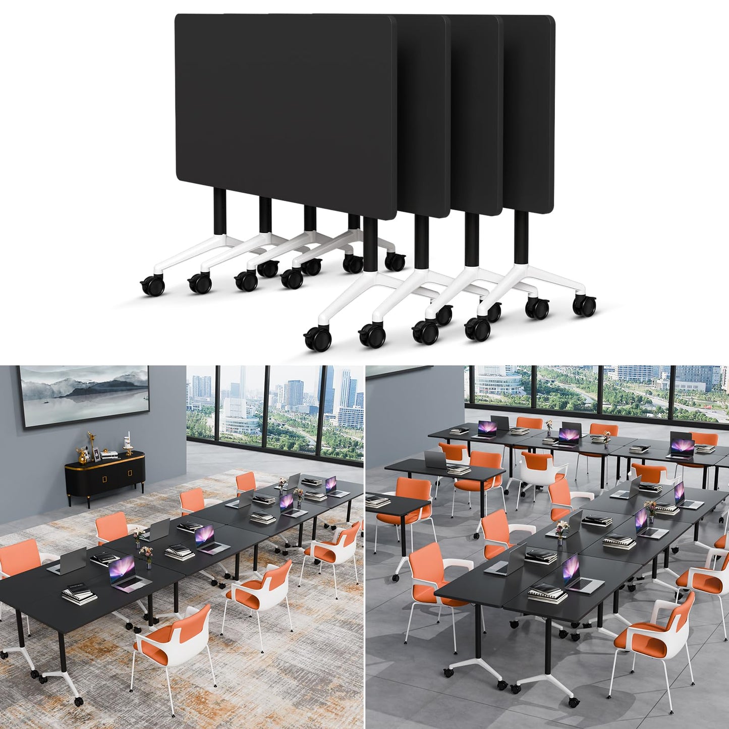Folding Conference Table Modern Large Mobile Meeting