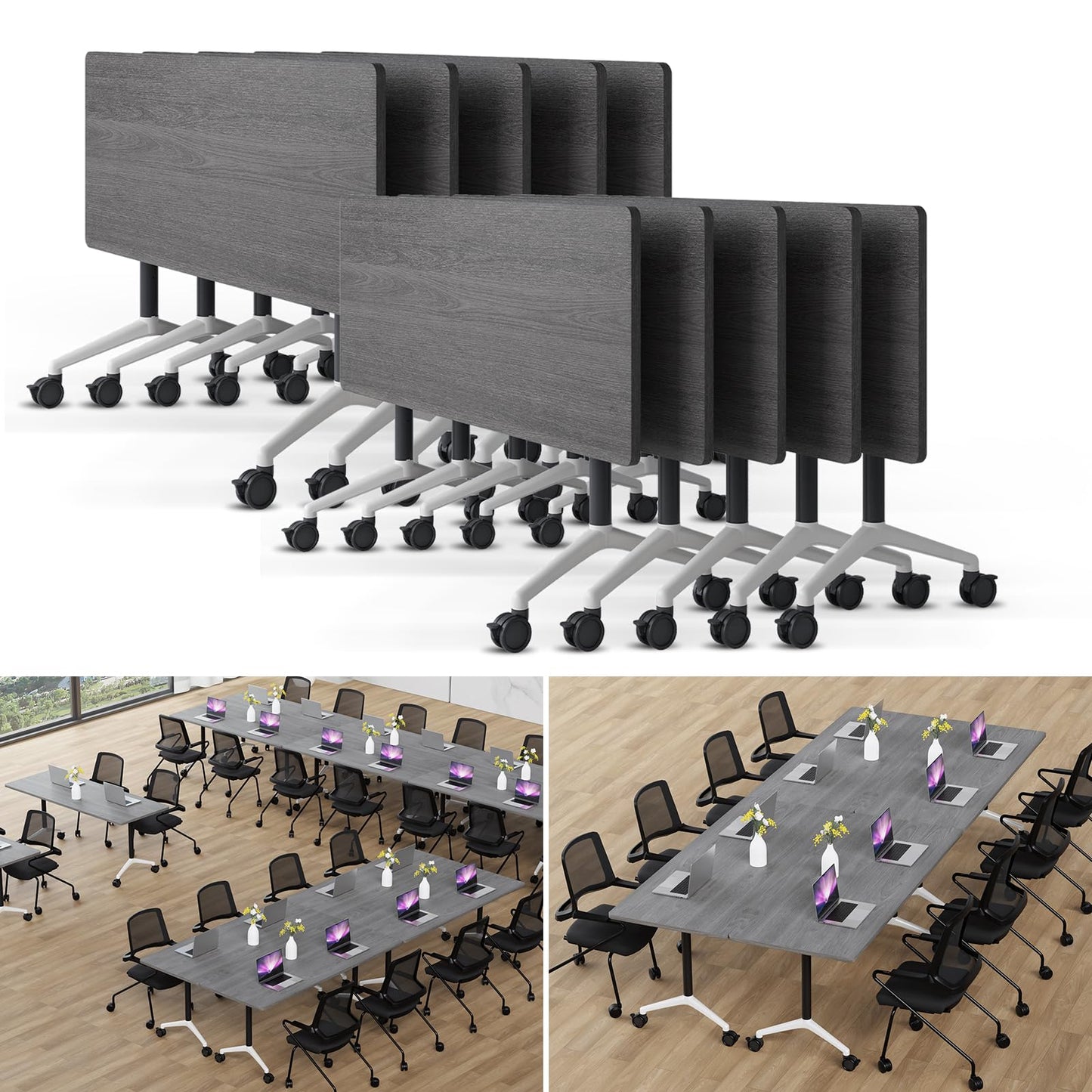 Folding Conference Table Modern Large Mobile Meeting