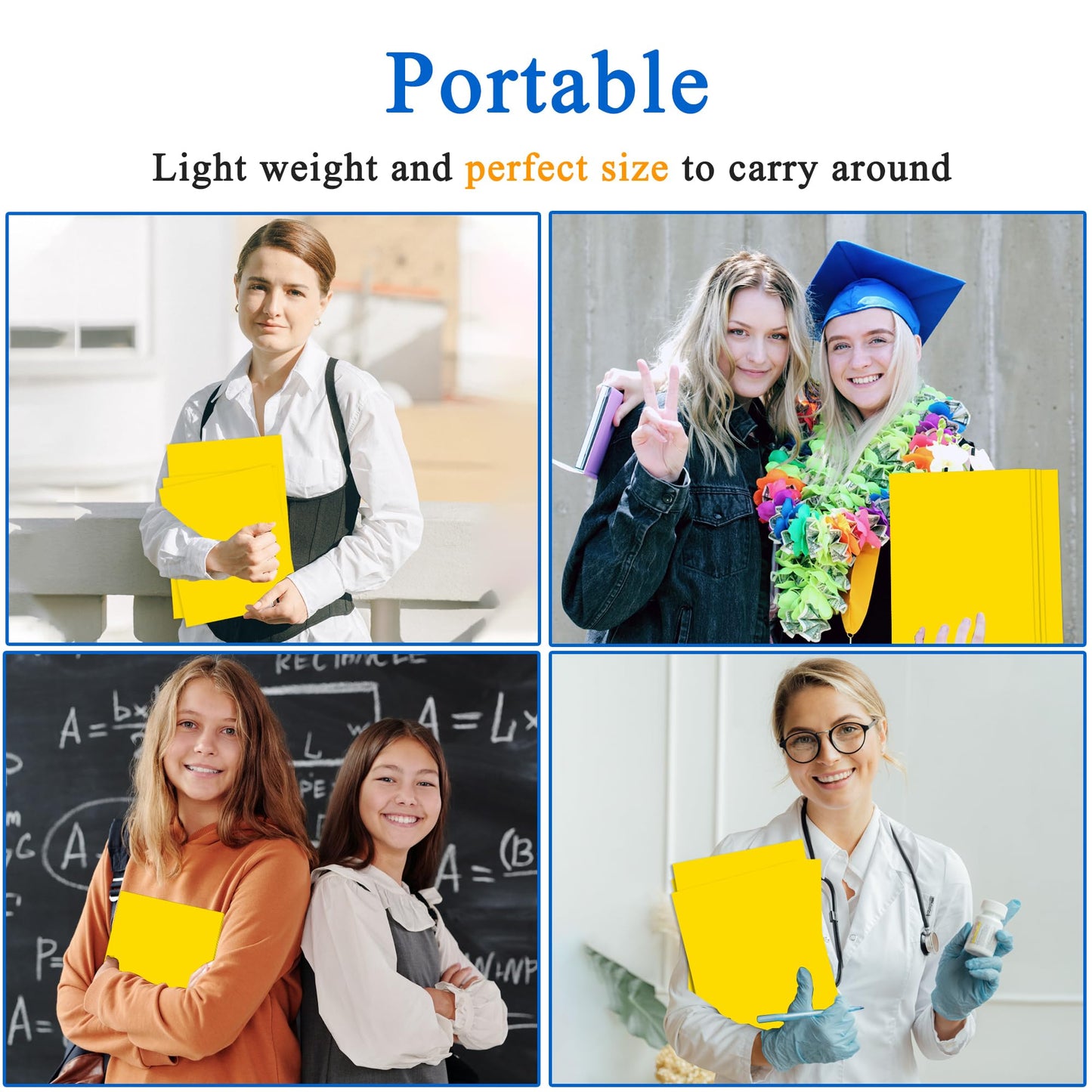 Zzrywuty 50 Packs Two Pocket File Folders with Business Card Slot