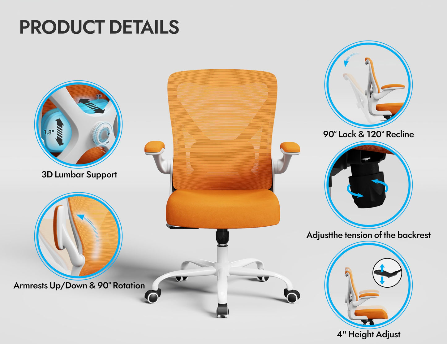 X-Shaped Ergonomic Office Chair