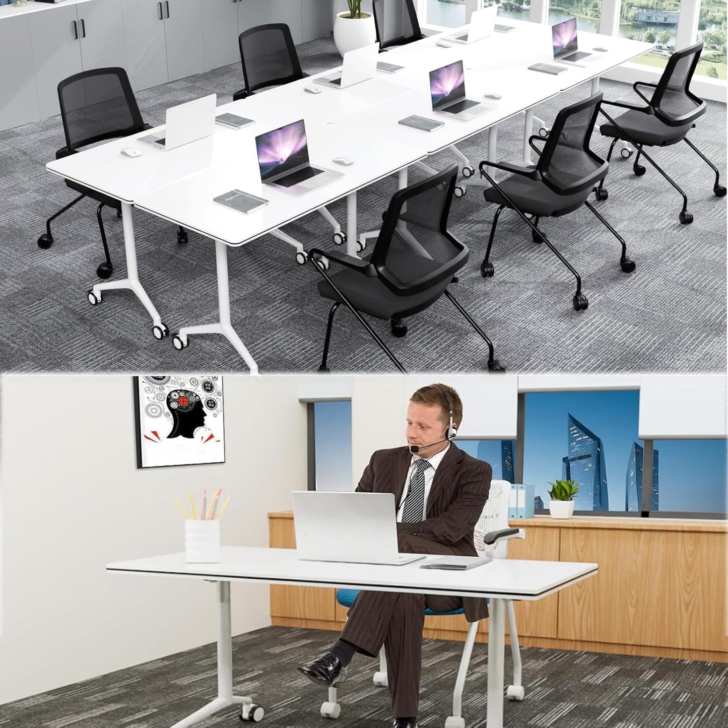 Conference Tables,Folding Conference Table Flip Top Mobile Training Tables