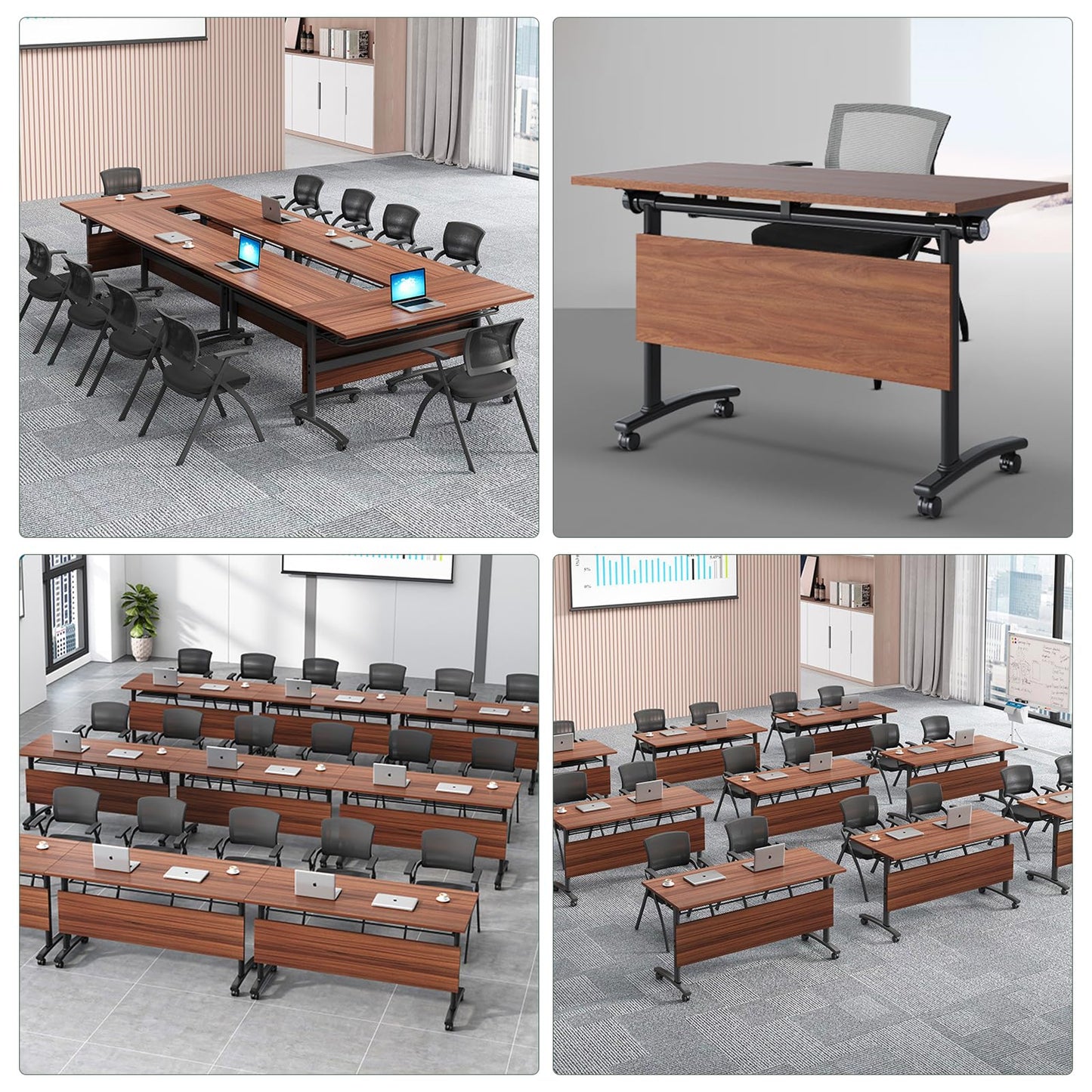 4 Pack Folding Conference Table Conference Room Table Meeting Table