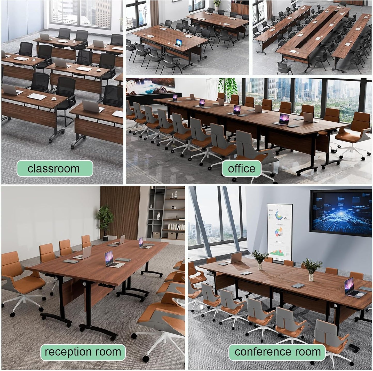 Conference Tables,Folding Conference Table Flip Top Mobile Training Tables