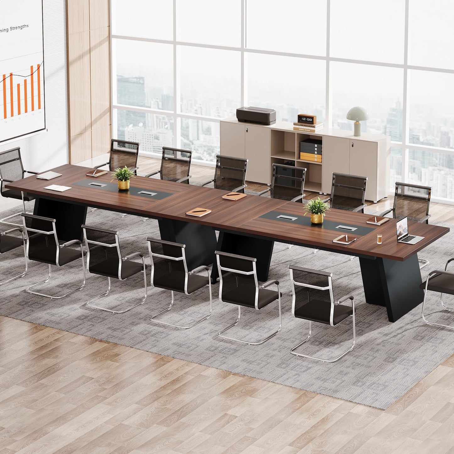 Tribesigns 8ft Conference Table, Modern Office Meeting Room Table