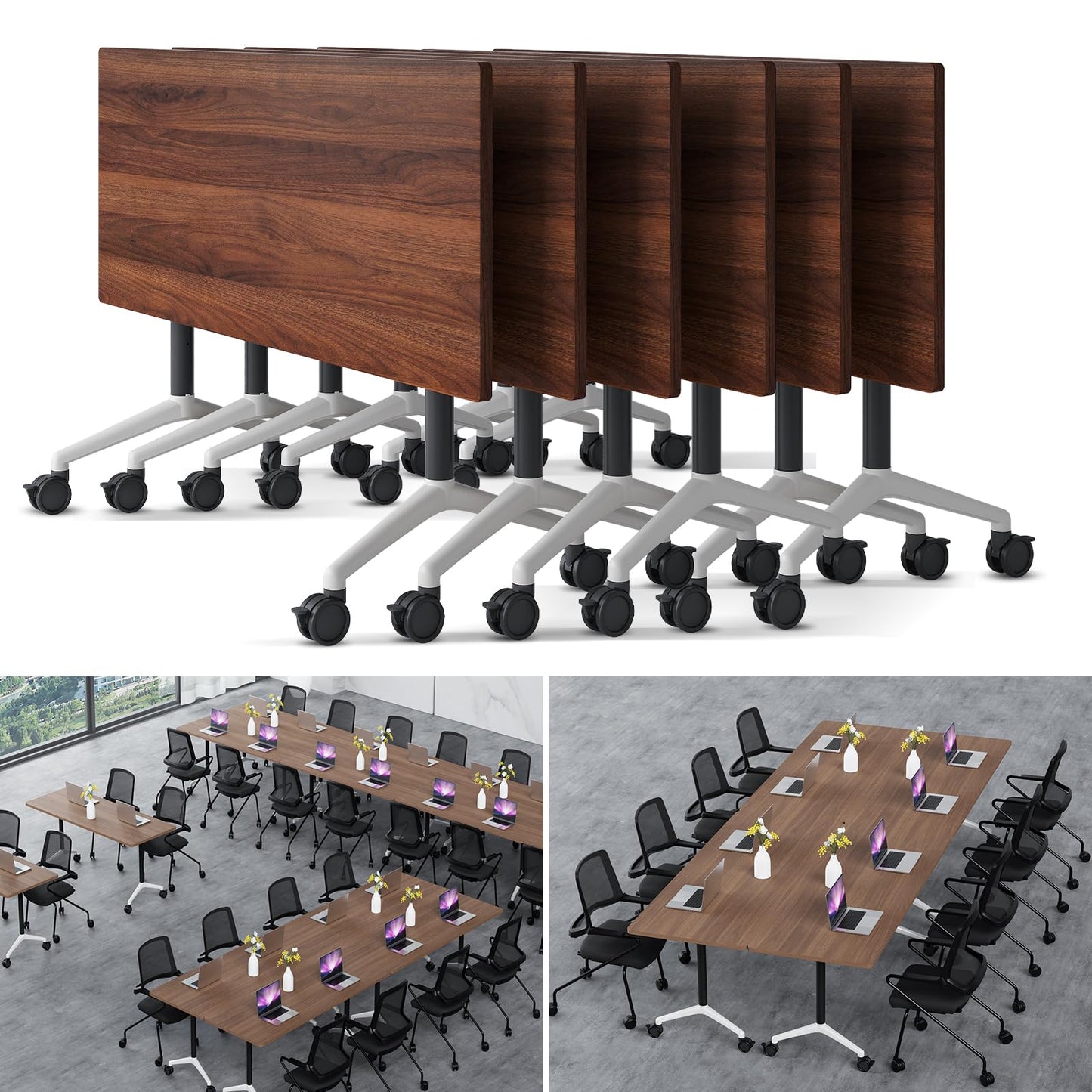 Folding Conference Table Modern Large Mobile Meeting