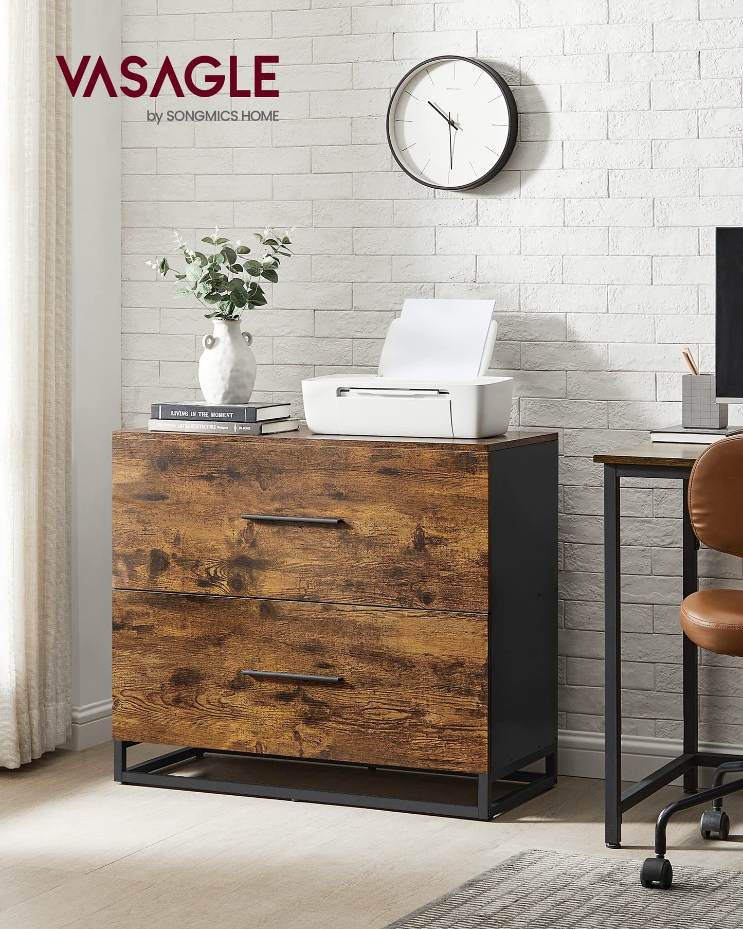 VASAGLE File Cabinet, 3 Drawers Filing Cabinet for Home Office