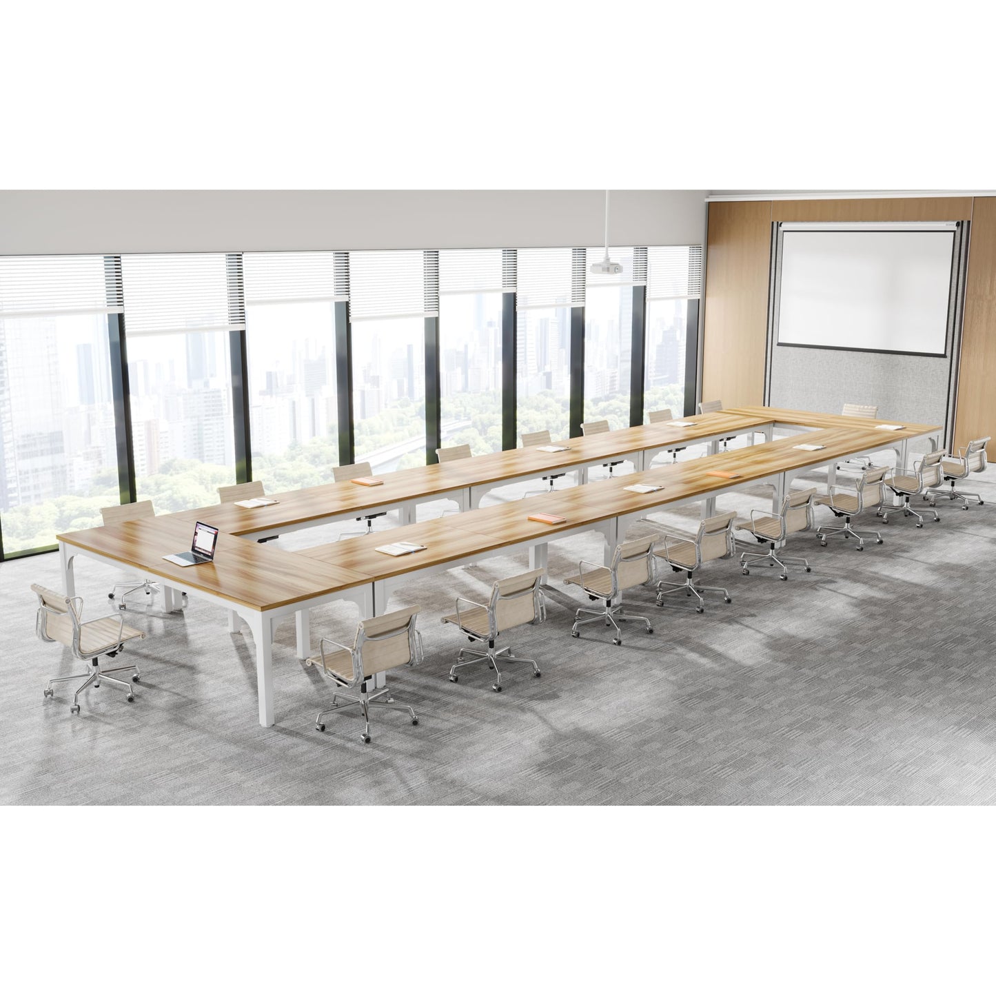 13FT Conference Table, Super Sturdy Large Rectangle Meeting Seminar Table