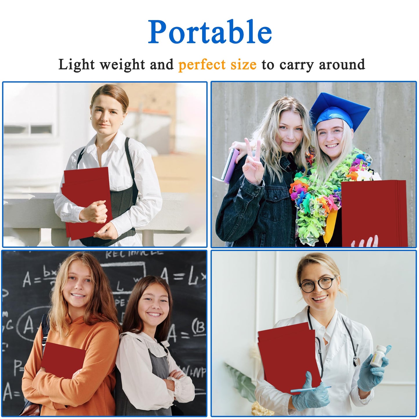Zzrywuty 50 Packs Two Pocket File Folders with Business Card Slot