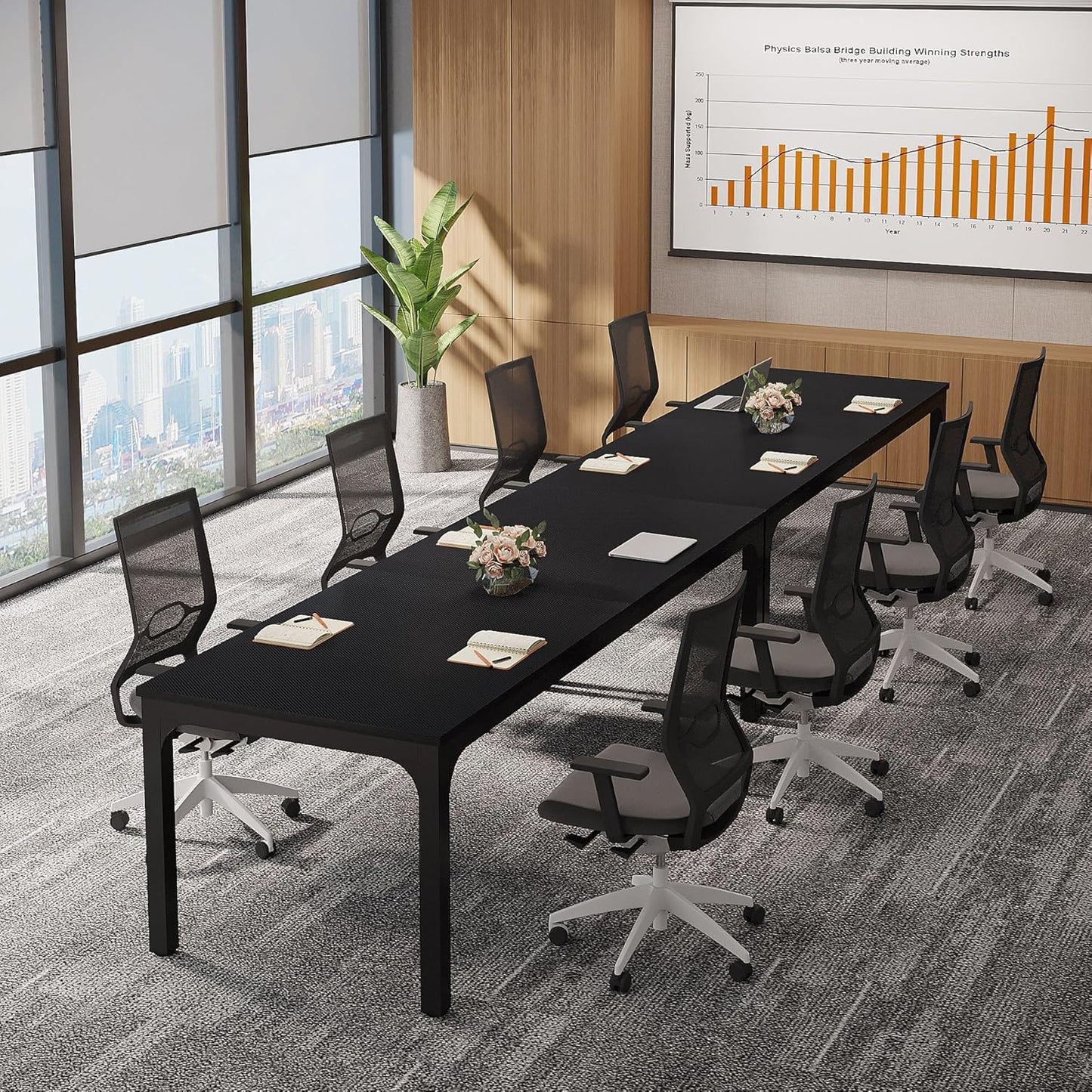 Tribesigns 6.5ft Conference Room Table D Large Office Meeting Table