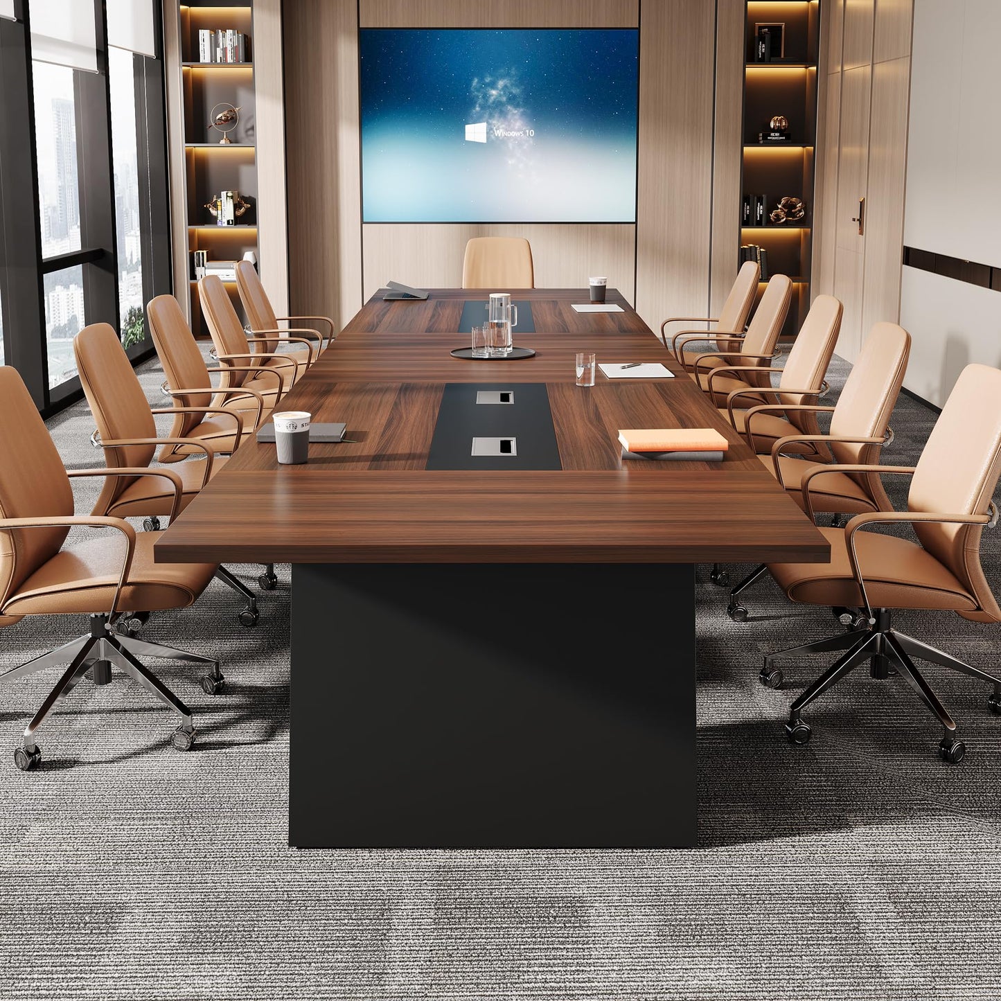 Tribesigns 8ft Conference Table, Modern Office Meeting Room Table