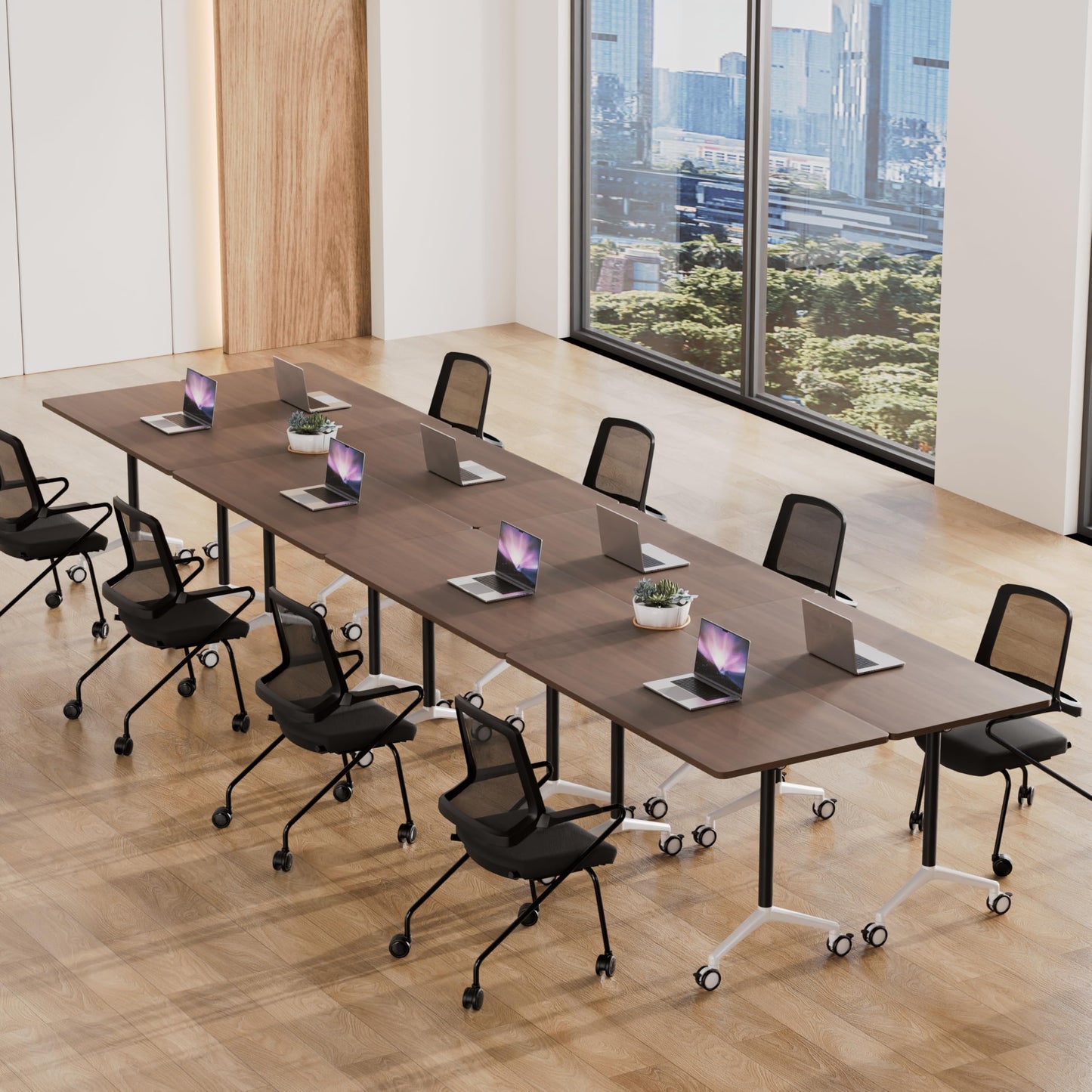 Folding Walnut Conference Table