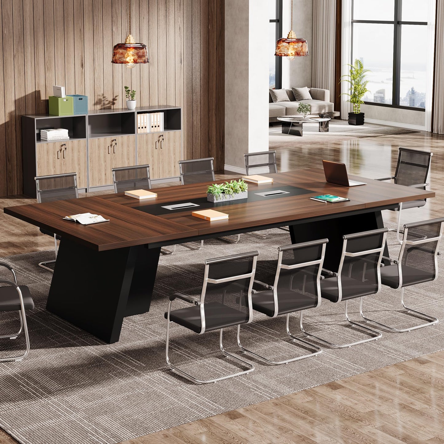 Tribesigns 8ft Conference Table, Modern Office Meeting Room Table