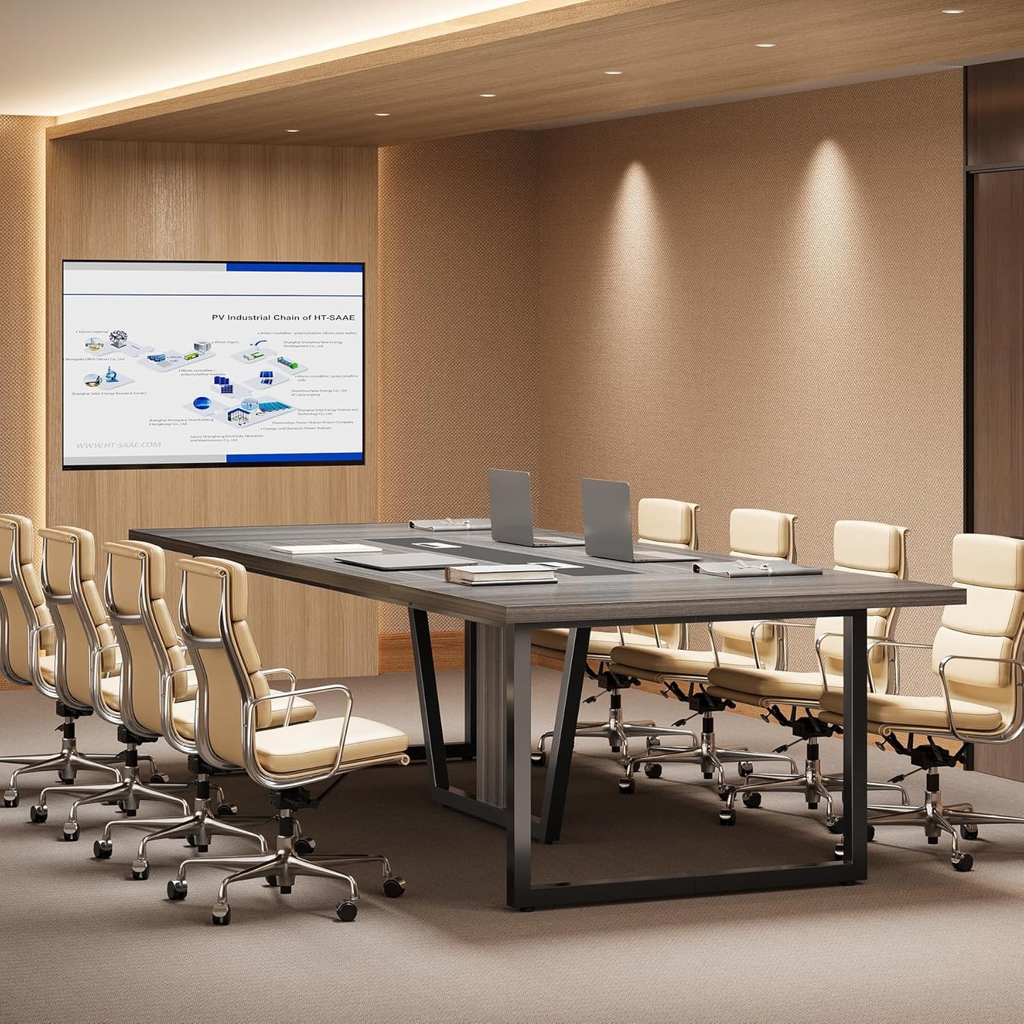 LITTLE TREE 8FT Conference Table for 10 People, Large Meeting Table