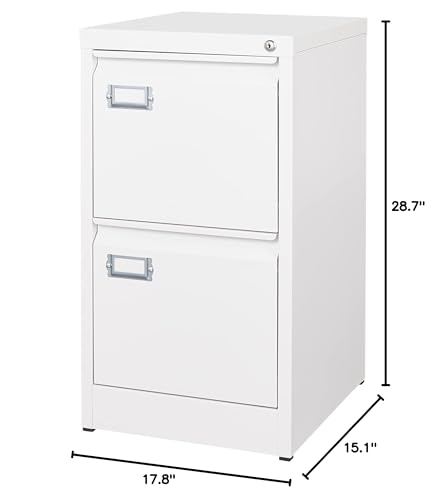 2-Drawer Vertical Locking File Cabinet, Steel, Letter Size