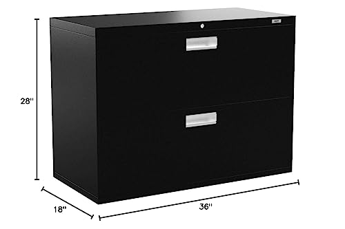 HON 2 Drawer Lateral File Cabinet with Lock, Metal Filing Cabinets