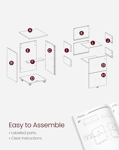 VASAGLE 2-Drawer Rolling File Cabinet, Snow White