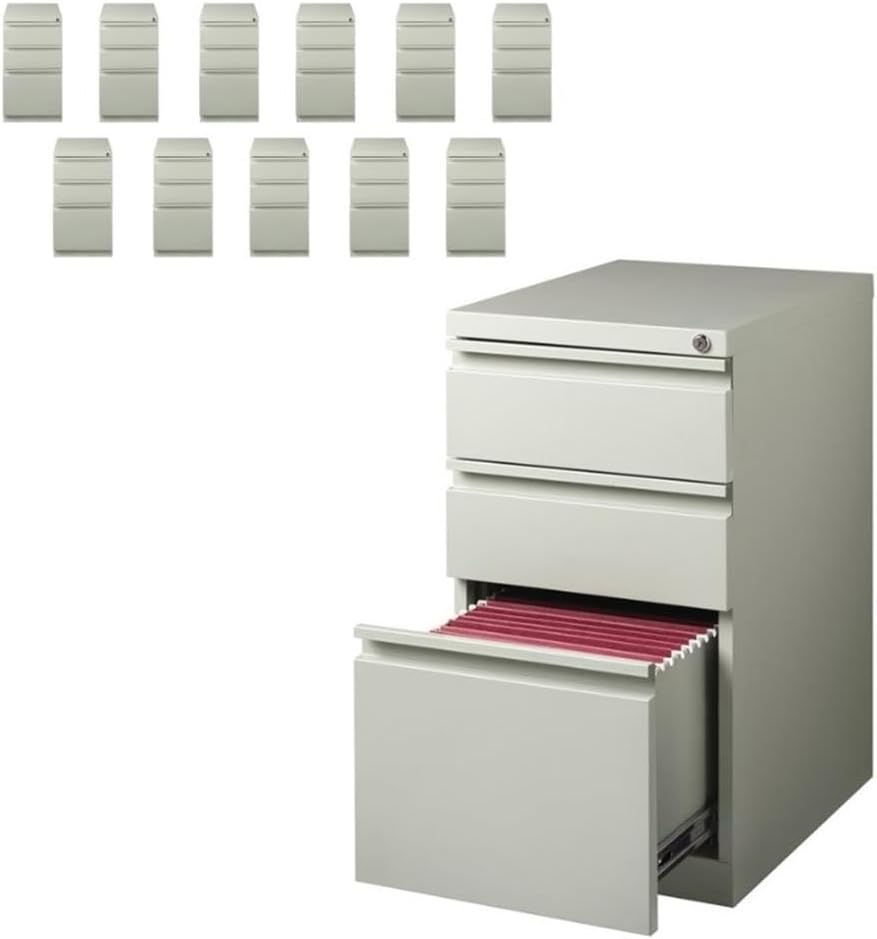 Hirsh (Set of 12) 20" Deep 3 Drawer Metal Mobile File