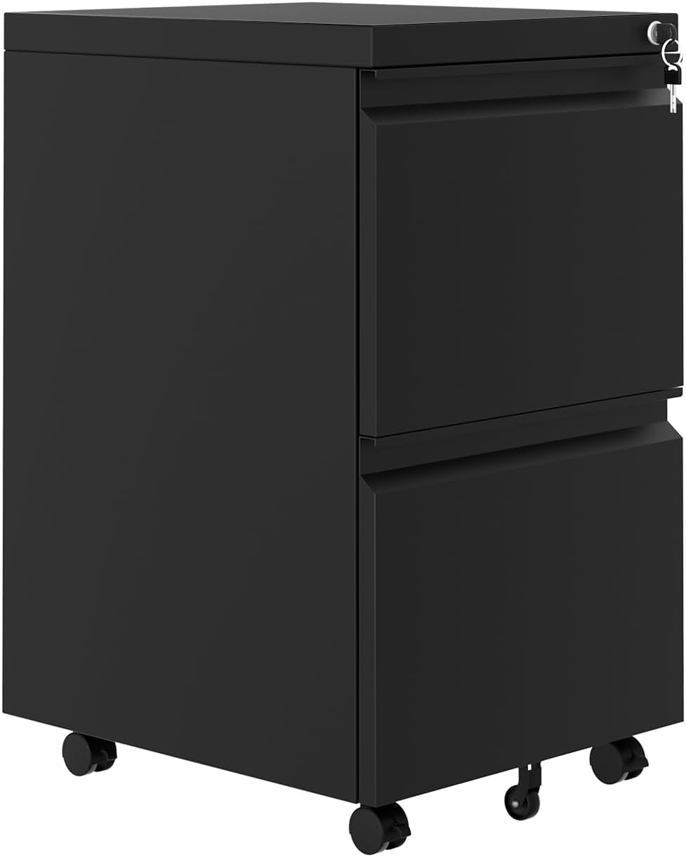 GarveeHome 3-Drawer Mobile File Cabinet with Lock Keys
