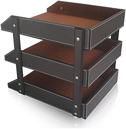 Office Supplies 3 Layers File Tray Leather Desk A4 Document