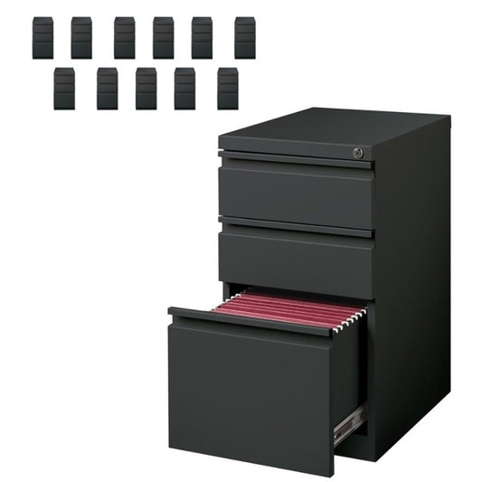 Hirsh (Set of 12) 20" Deep 3 Drawer Metal Mobile File