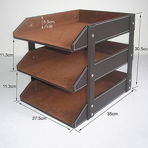 Office Supplies 3 Layers File Tray Leather Desk A4 Document