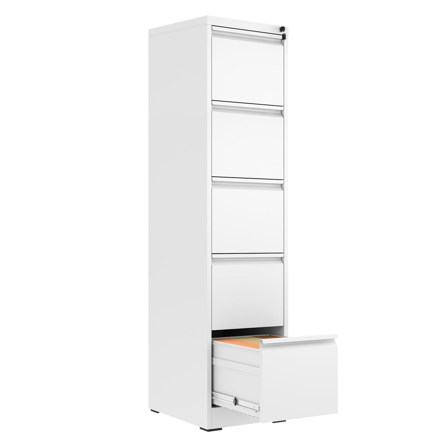 4-Drawer Metal Locking File Cabinet, Black, Vertical
