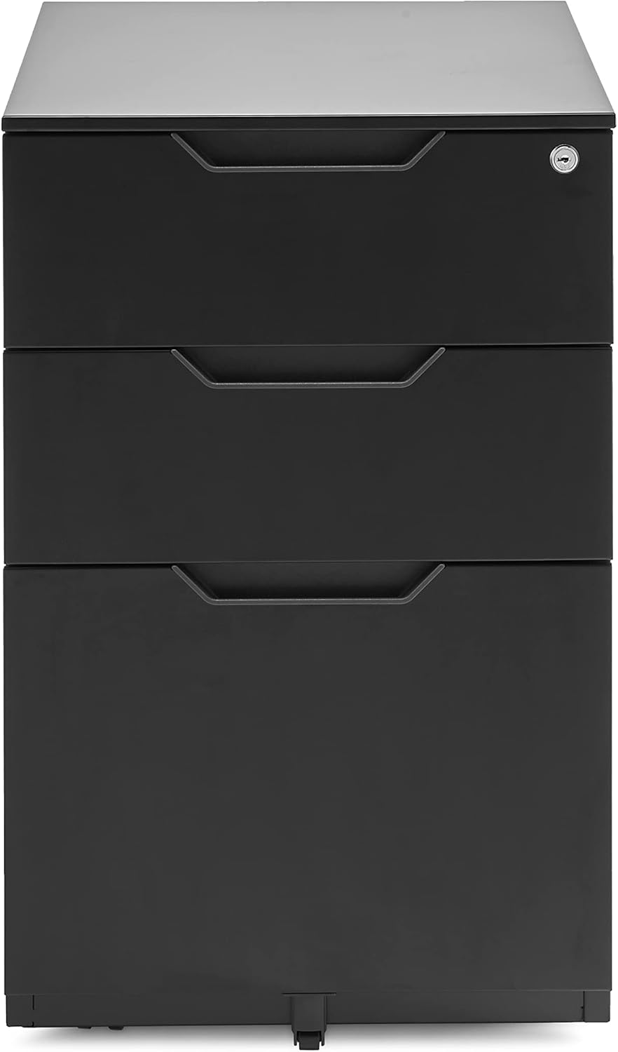 Amazon Basics 3 Drawer Mobile File Cabinet With Lock, Black
