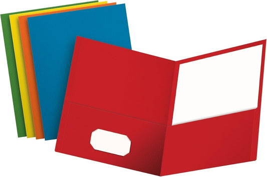 Oxford Two-Pocket Folders, Assorted Colors, Letter Size