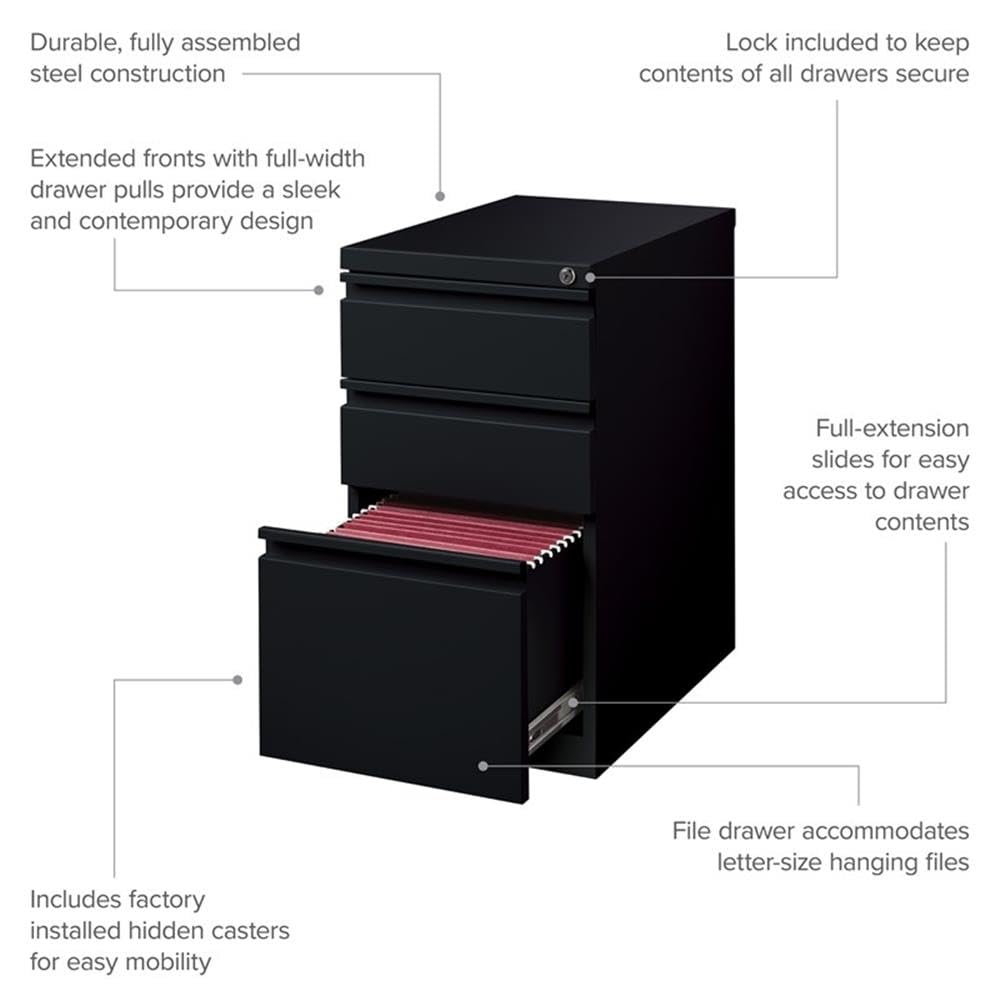 Hirsh (Set of 12) 20" Deep 3 Drawer Metal Mobile File