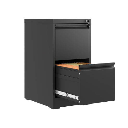 4-Drawer Metal Locking File Cabinet, Black, Vertical