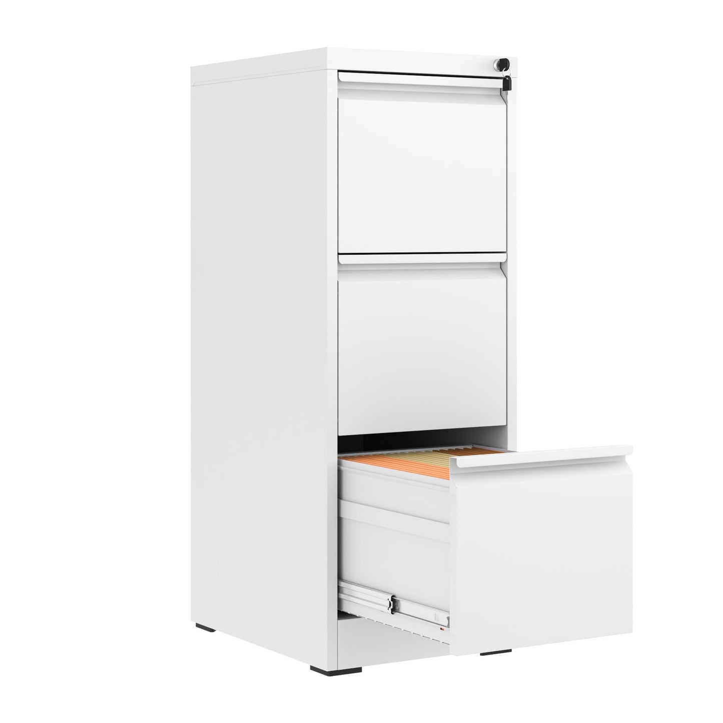 4-Drawer Metal Locking File Cabinet, Black, Vertical