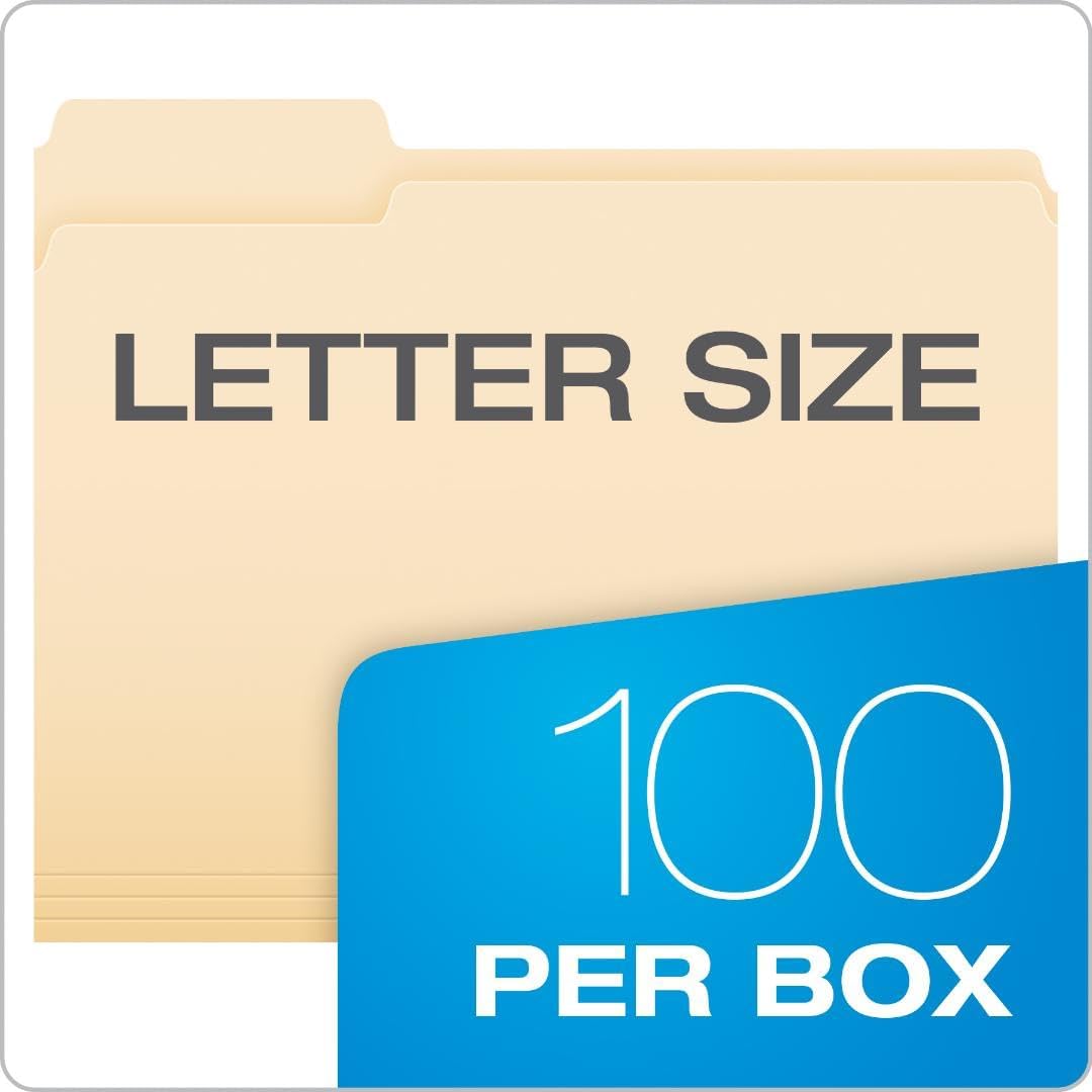 Pendaflex File Folders, Letter Size, 8-1/2" x 11", Classic Manila