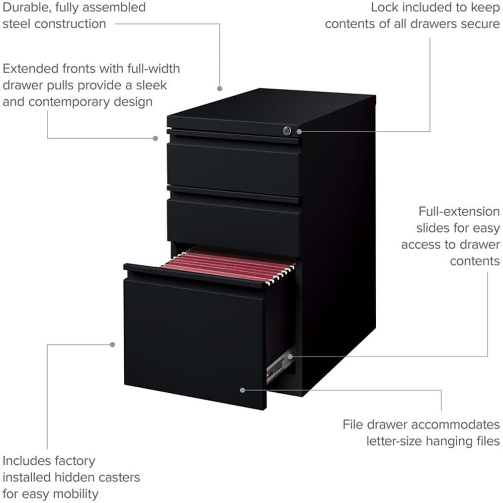 Hirsh (Set of 12) 20" Deep 3 Drawer Metal Mobile File