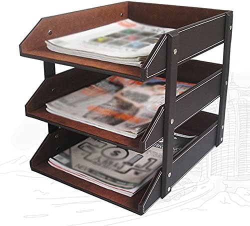 Office Supplies 3 Layers File Tray Leather Desk A4 Document
