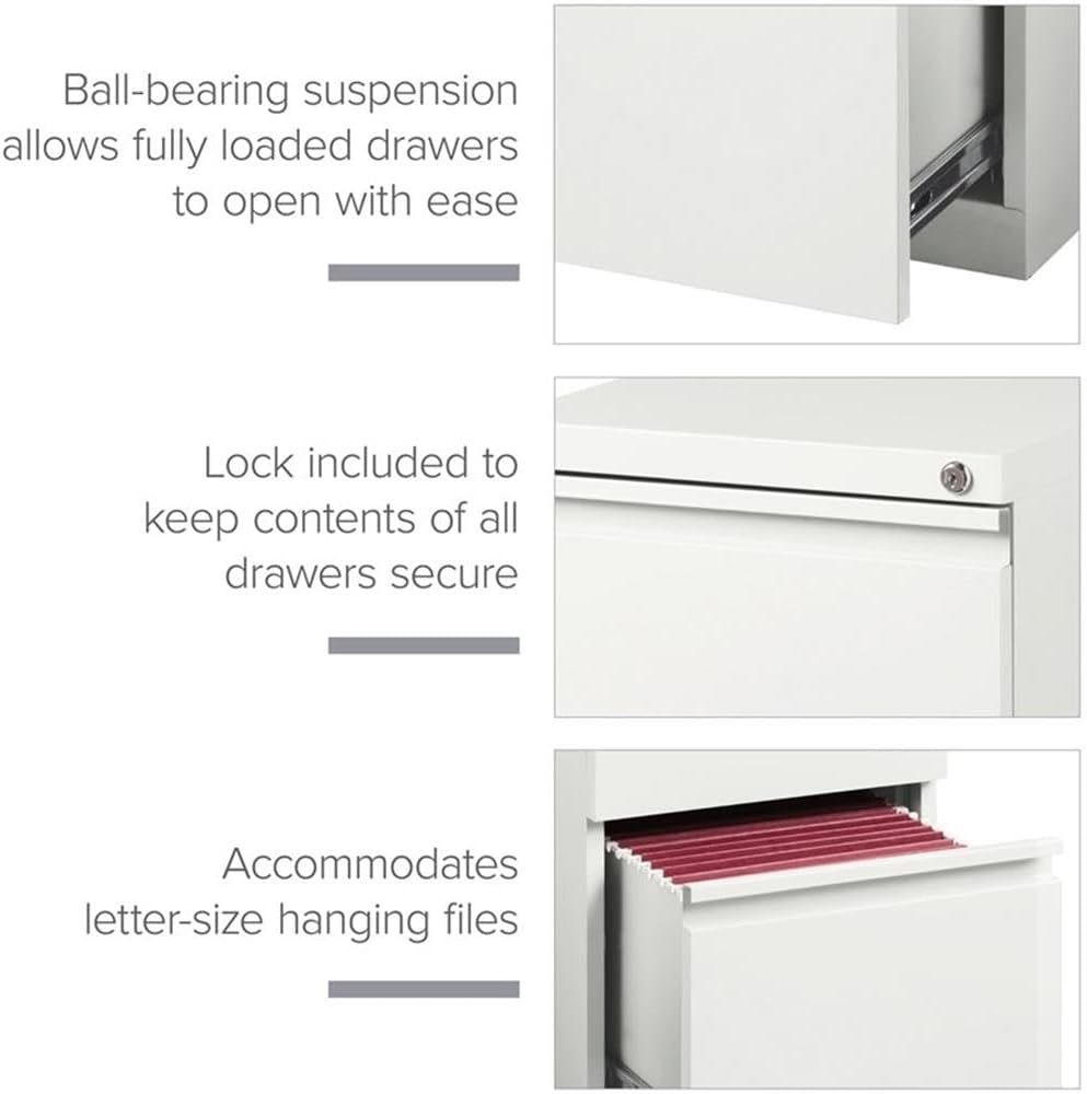 Hirsh (Set of 12) 20" Deep 2 Drawer Metal Mobile File Cabinet in Light Gray