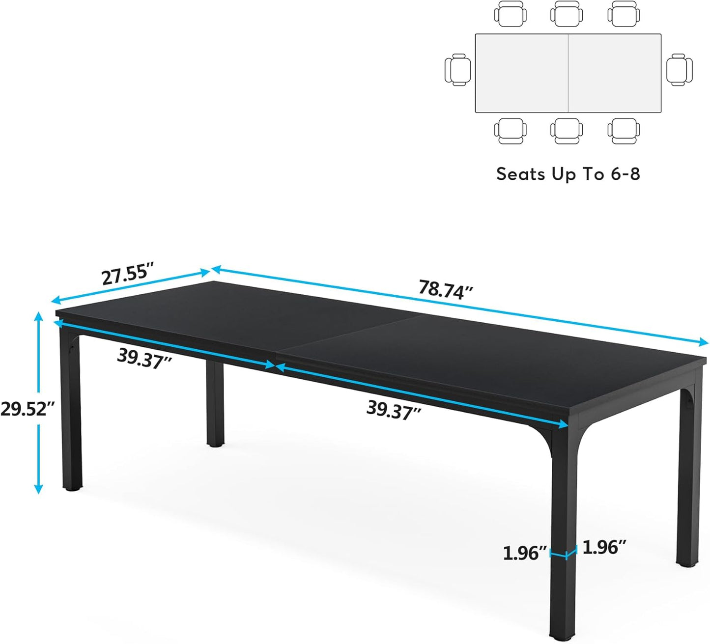 Tribesigns 6.5ft Conference Room Table D Large Office Meeting Table