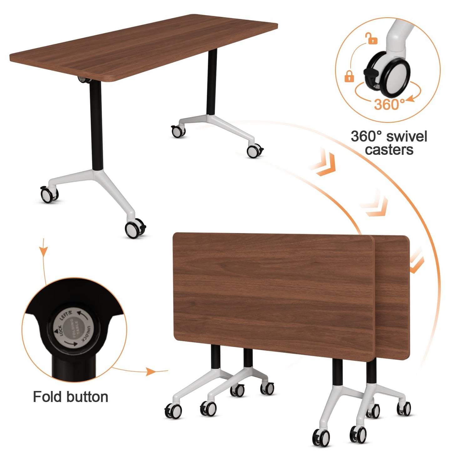 Folding Walnut Conference Table