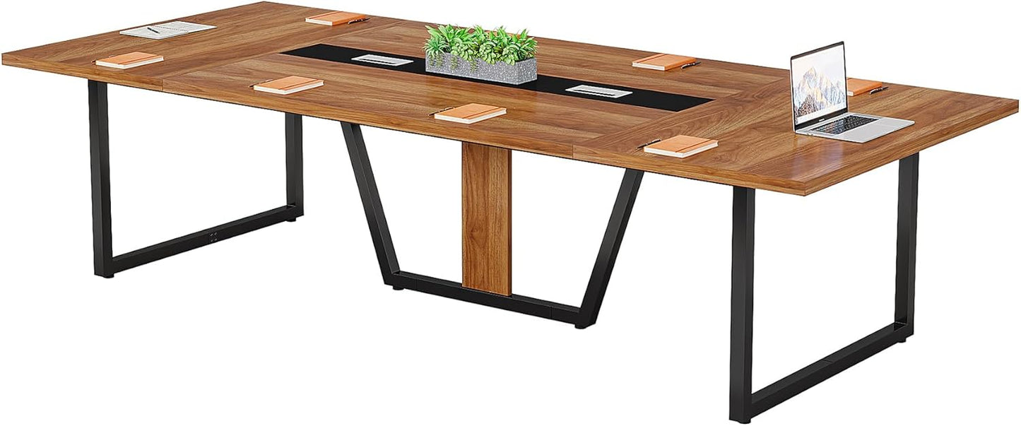 LITTLE TREE 8FT Conference Table for 10 People, Large Meeting Table