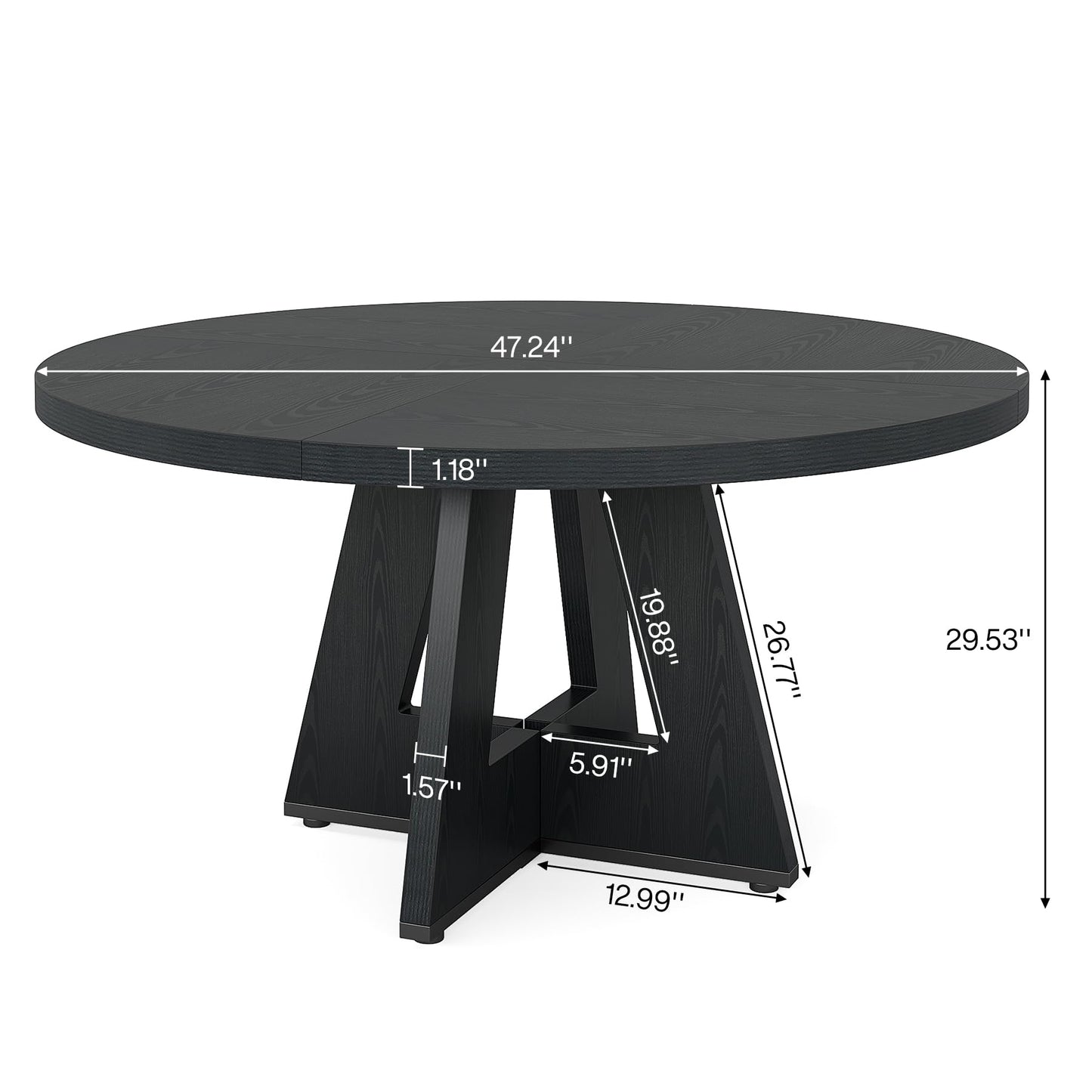 Tribesigns 47-Inch Round Conference Table  Wooden Meeting Room Table