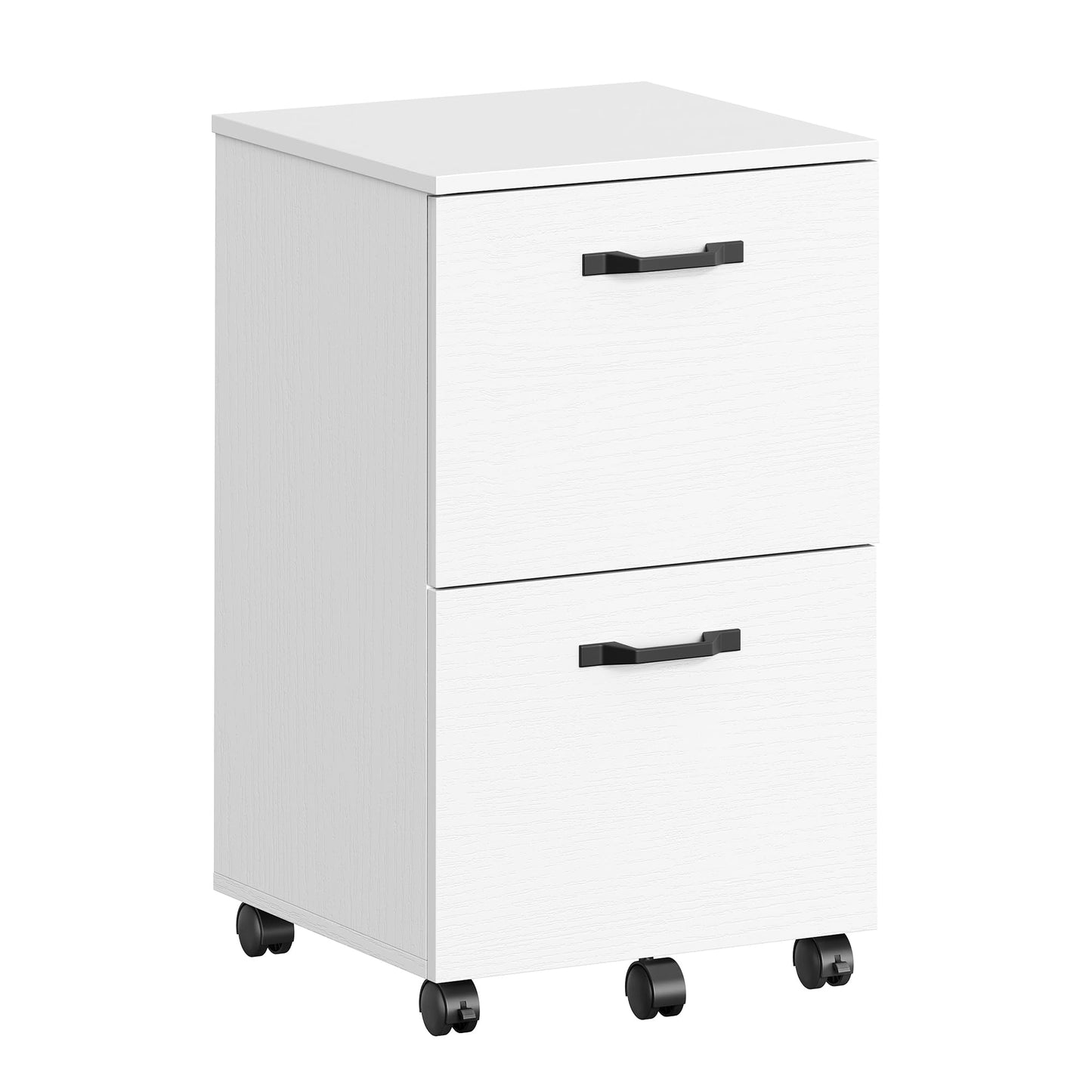 VASAGLE 2-Drawer Rolling File Cabinet, Snow White