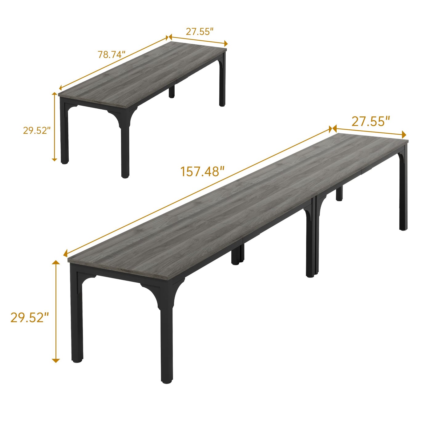 13FT Conference Table, Super Sturdy Large Rectangle Meeting Seminar Table