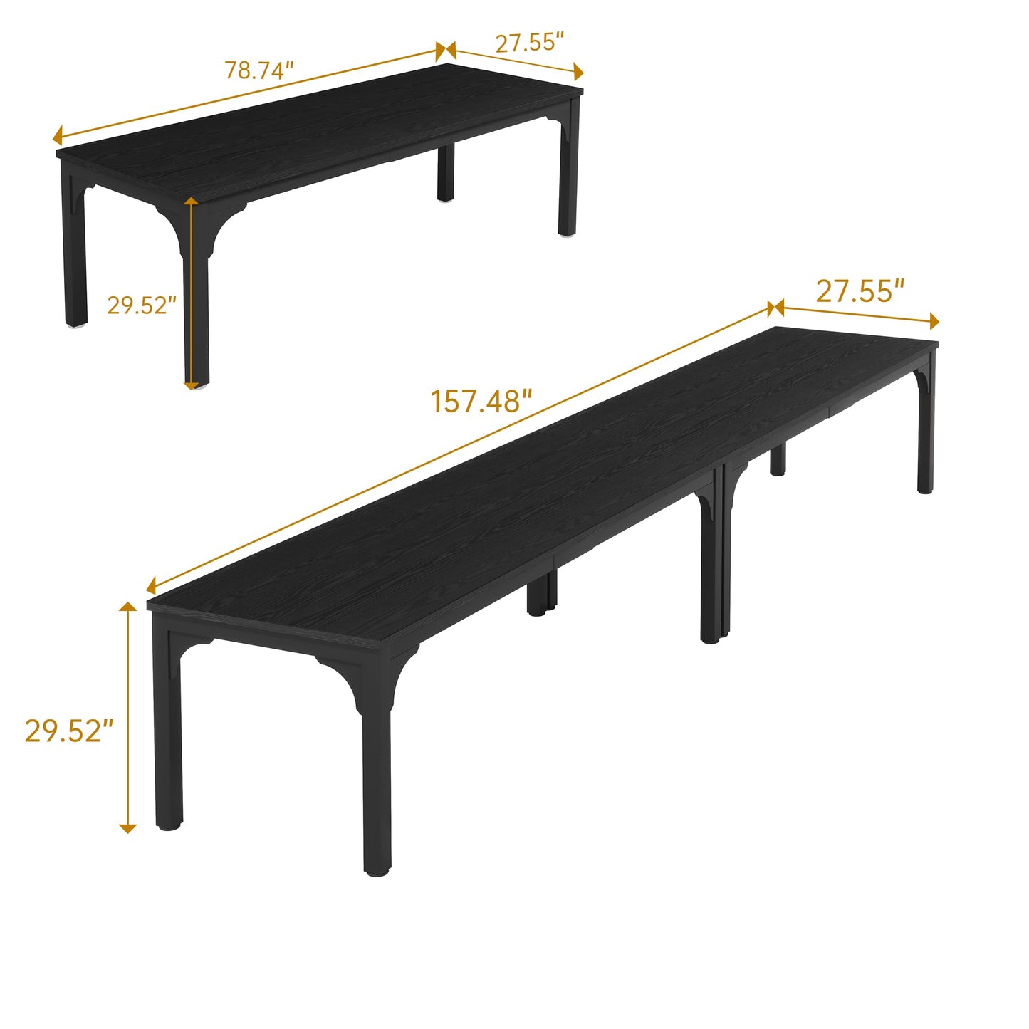 13FT Conference Table, Super Sturdy Large Rectangle Meeting Seminar Table