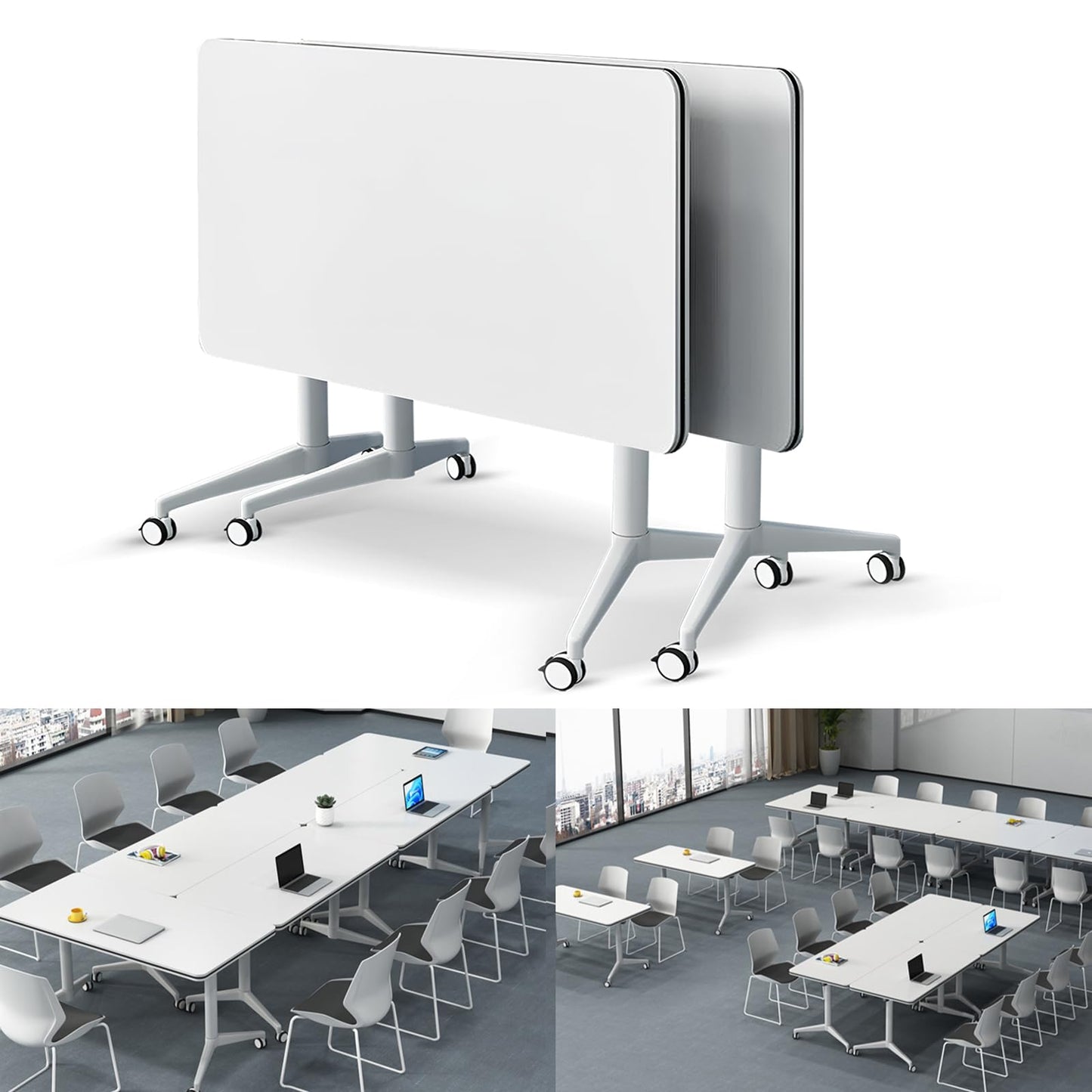 Folding Conference Table Modern Large Mobile Meeting