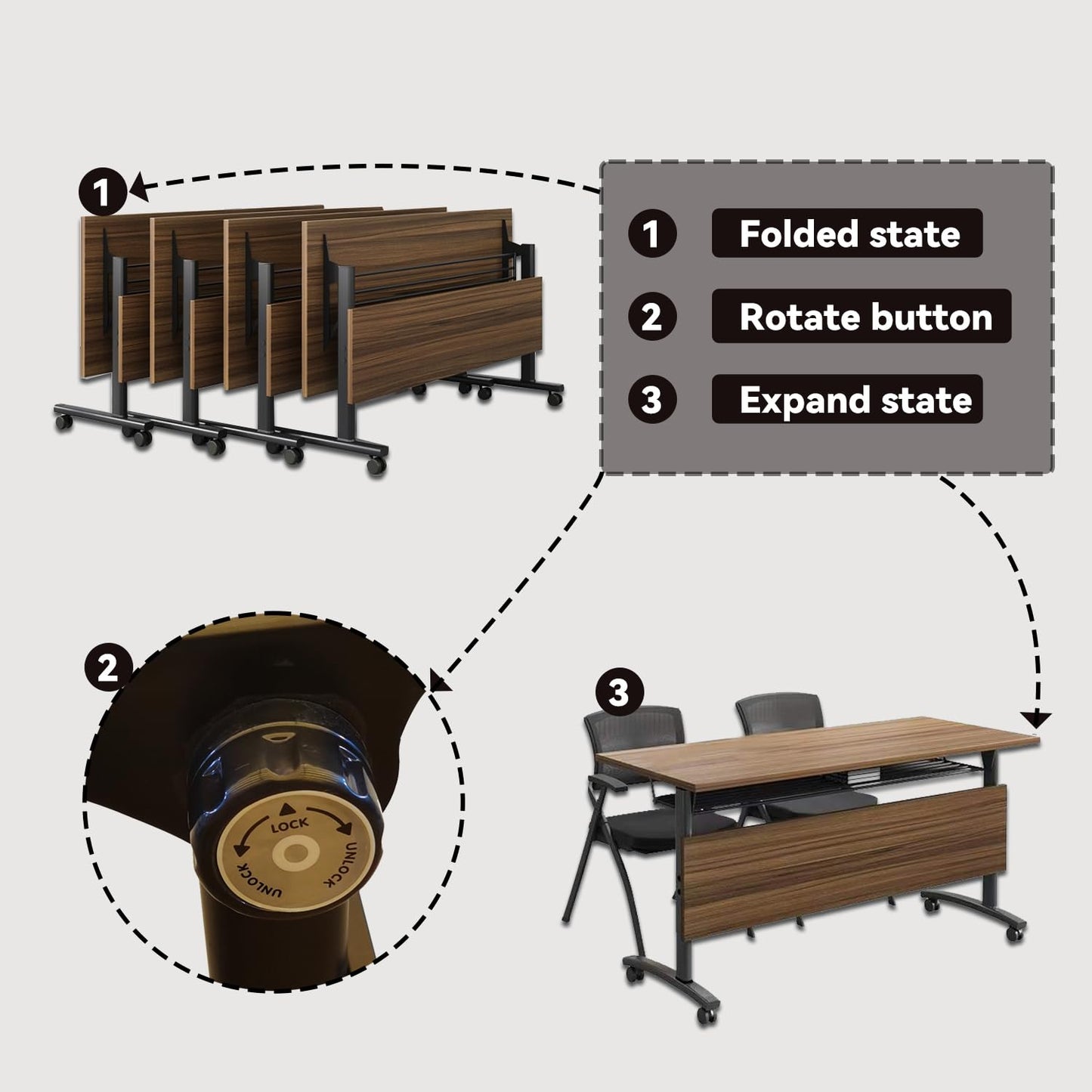 Folding Conference Table,Foldable Office Conference Room Tables