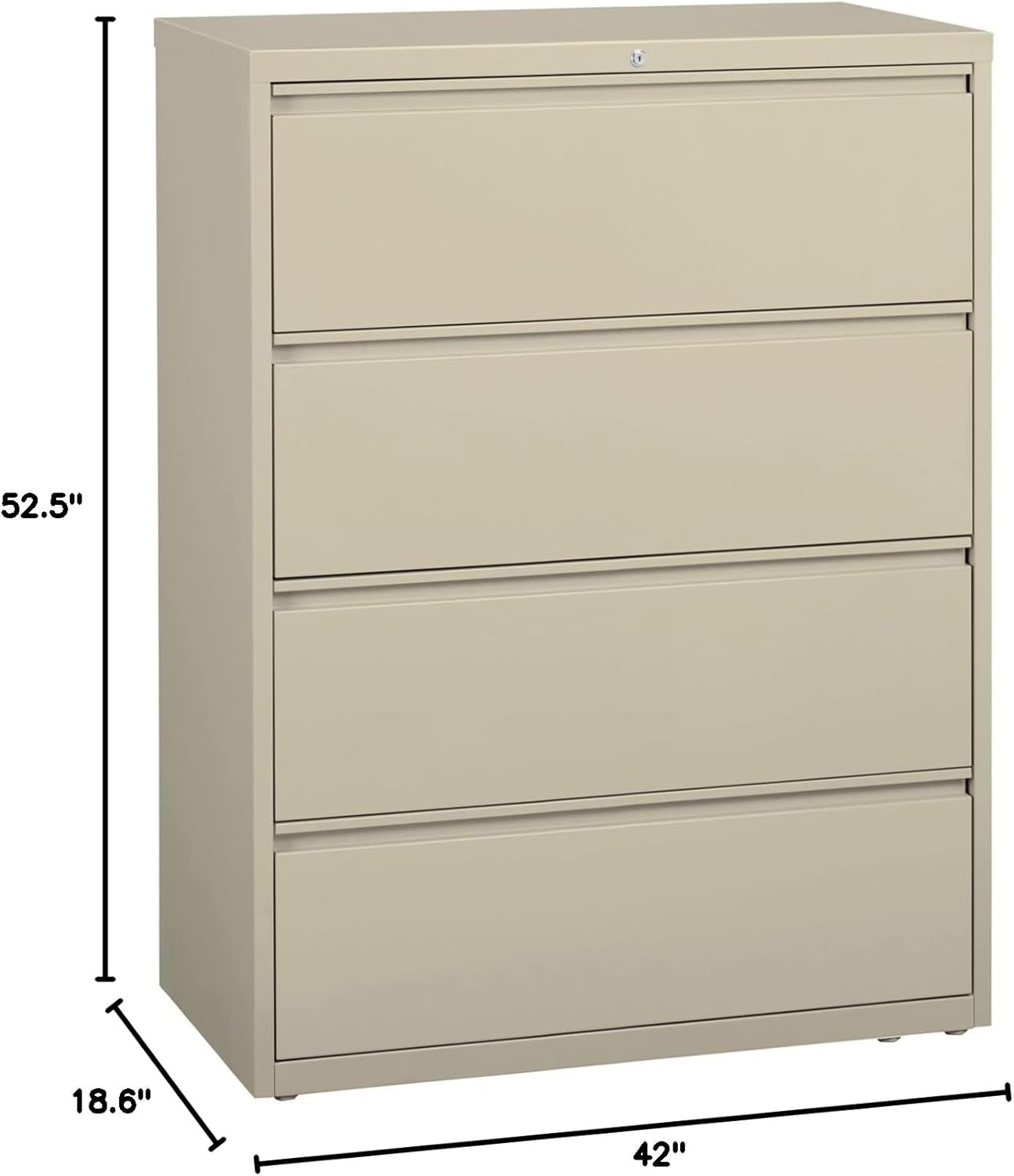 Lorell Fortress Locking Metal Lateral File Cabinet, 4-Drawer